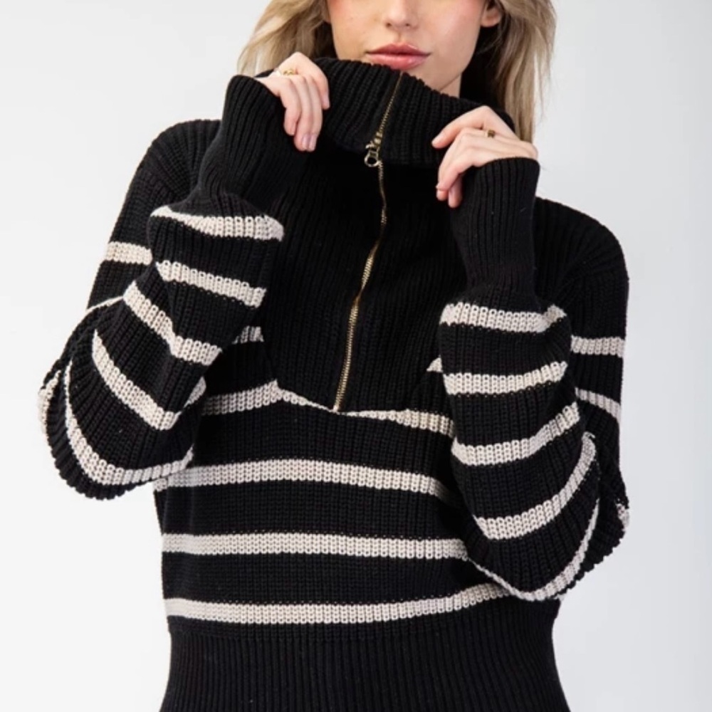 Striped Long Sleeve Sweater Pullover - Picture 6 of 7